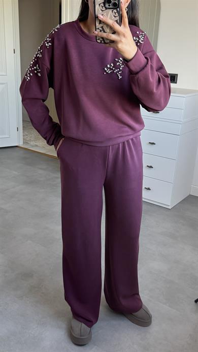 Omzu Taşlı Bordo Takım 