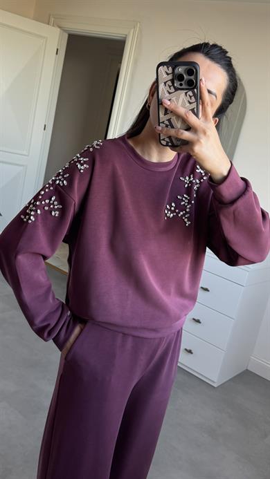 Omzu Taşlı Bordo Takım 