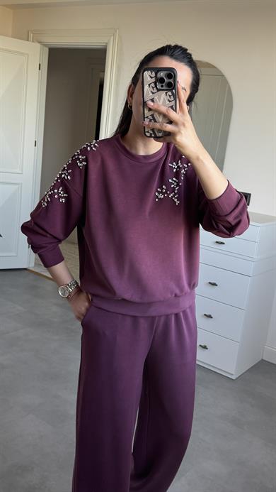 Omzu Taşlı Bordo Takım 