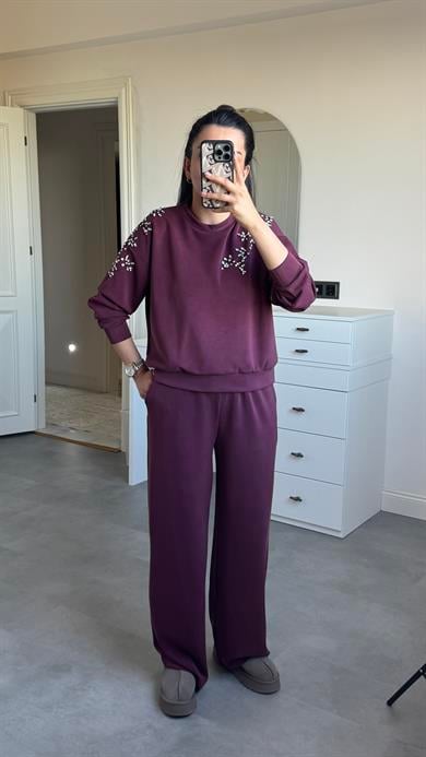 Omzu Taşlı Bordo Takım 