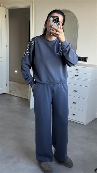 Omzu Taşlı İndigo Takım