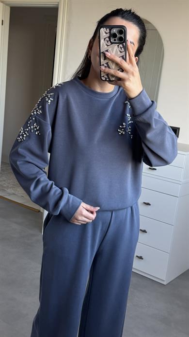 Omzu Taşlı İndigo Takım