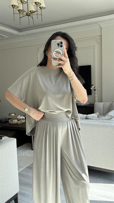 Oysh Kumaş Şalvar Takım - Toupe