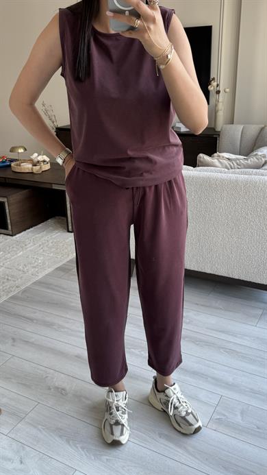 Oysh Sıfır Kol Takım - Bordo