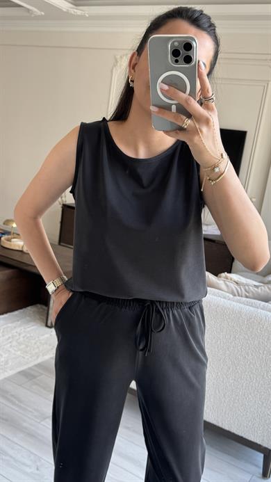 Oysh Sıfır Kol Takım - Siyah 