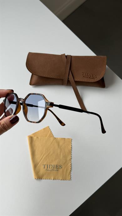 Roxi Kare Leopar Mavi Cam Güneş Gözlüğü