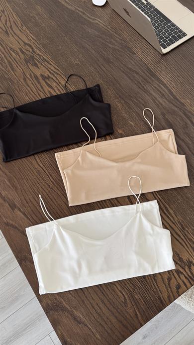 Saten Askılı Atlet - Siyah