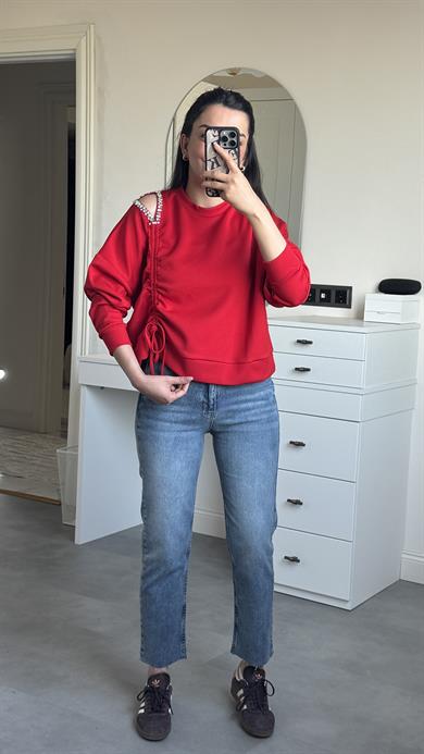 Zra Boyfit Kesik Paça - Mavi