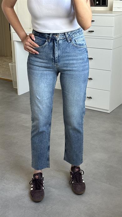 Zra Boyfit Kesik Paça - Mavi