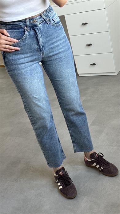 Zra Boyfit Kesik Paça - Mavi