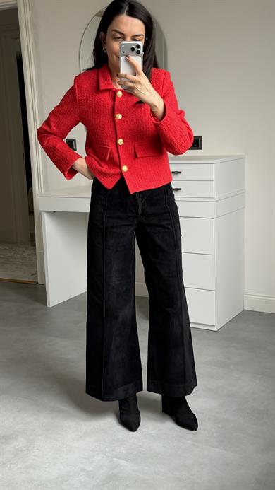 Zra Kadife Pantolon - Siyah