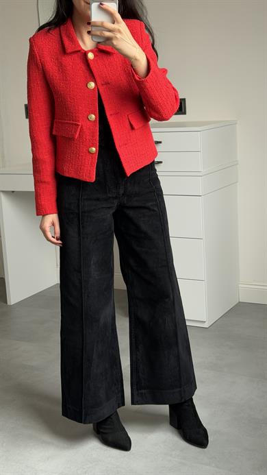 Zra Kadife Pantolon - Siyah