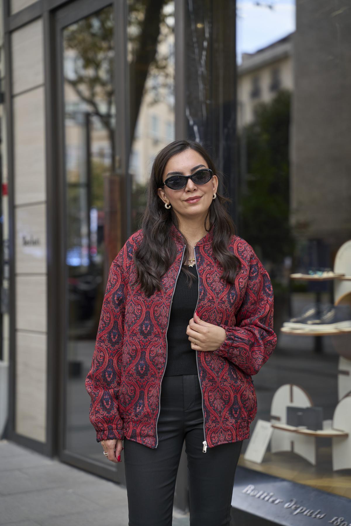 Etnik Desen Bomber Mont