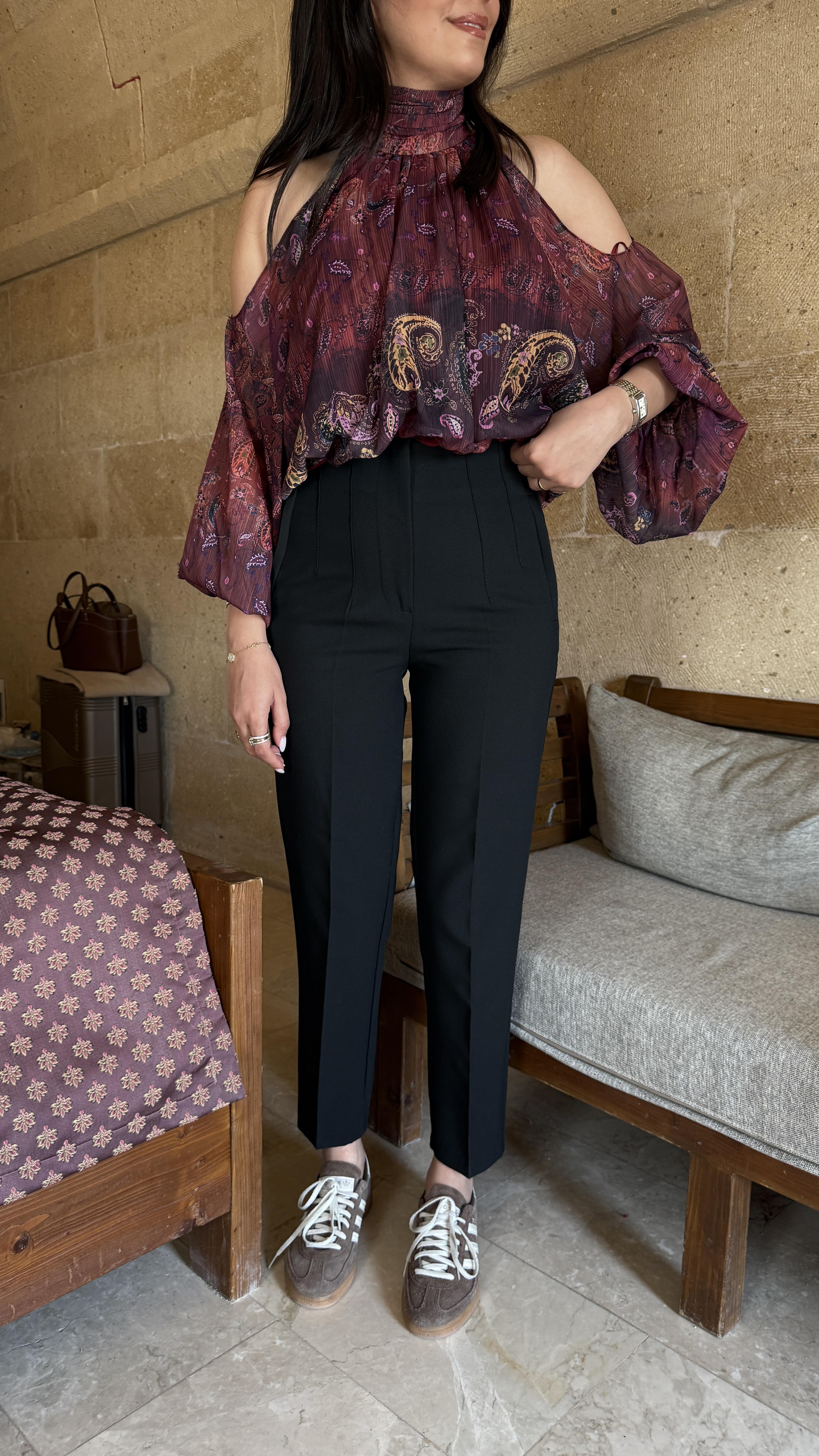 Karol Filetolu Pantolon - Siyah 