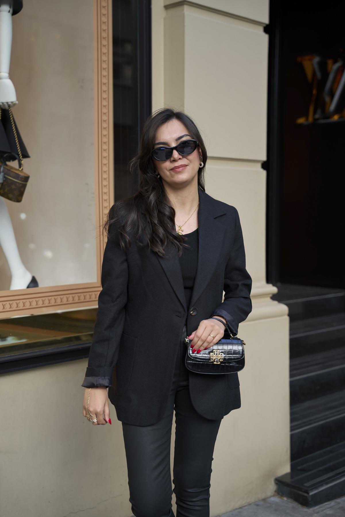 Kaşe Klasik Blazer Ceket - Siyah