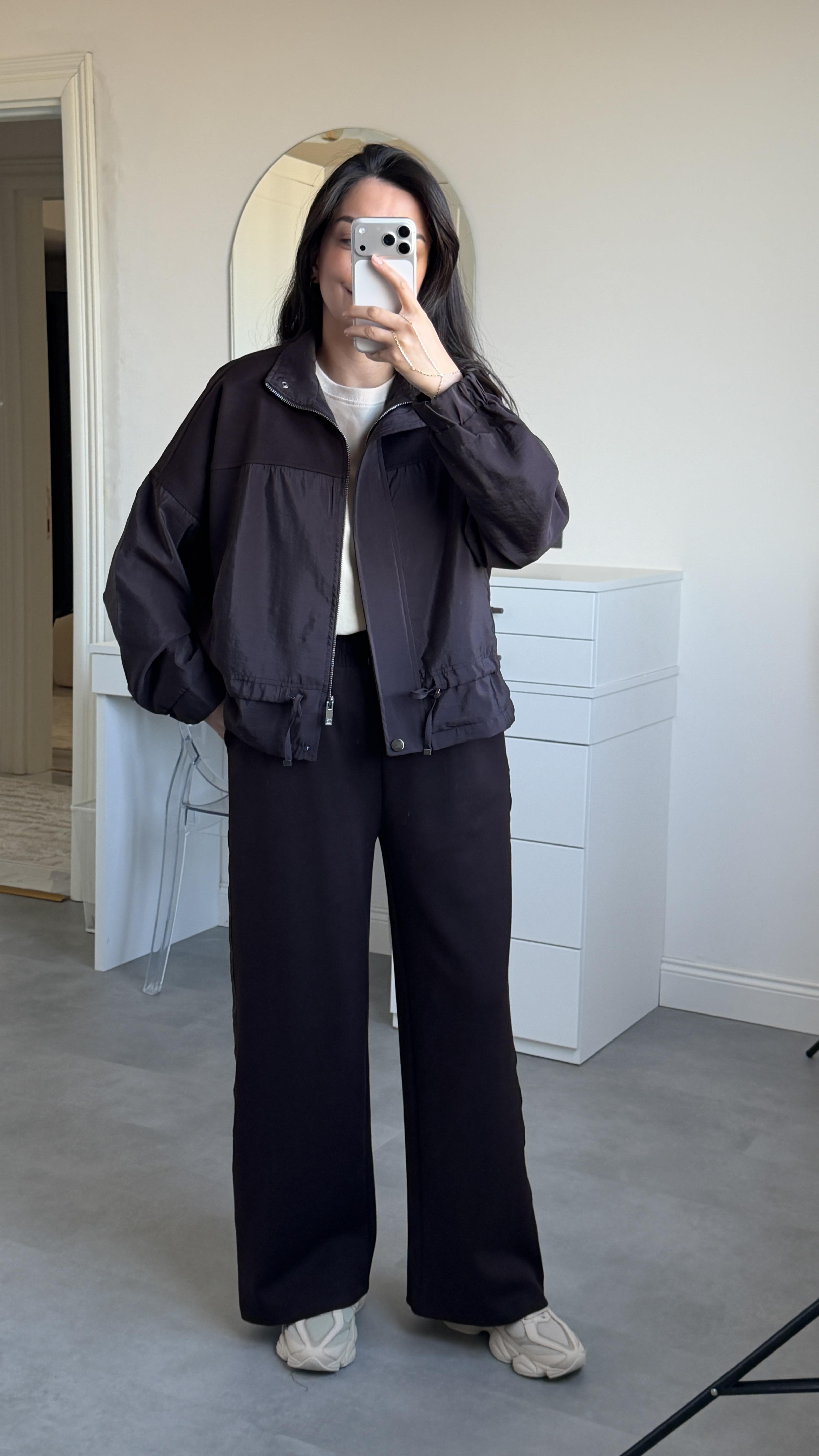 Paraşüt Garnili Takım - Kahve