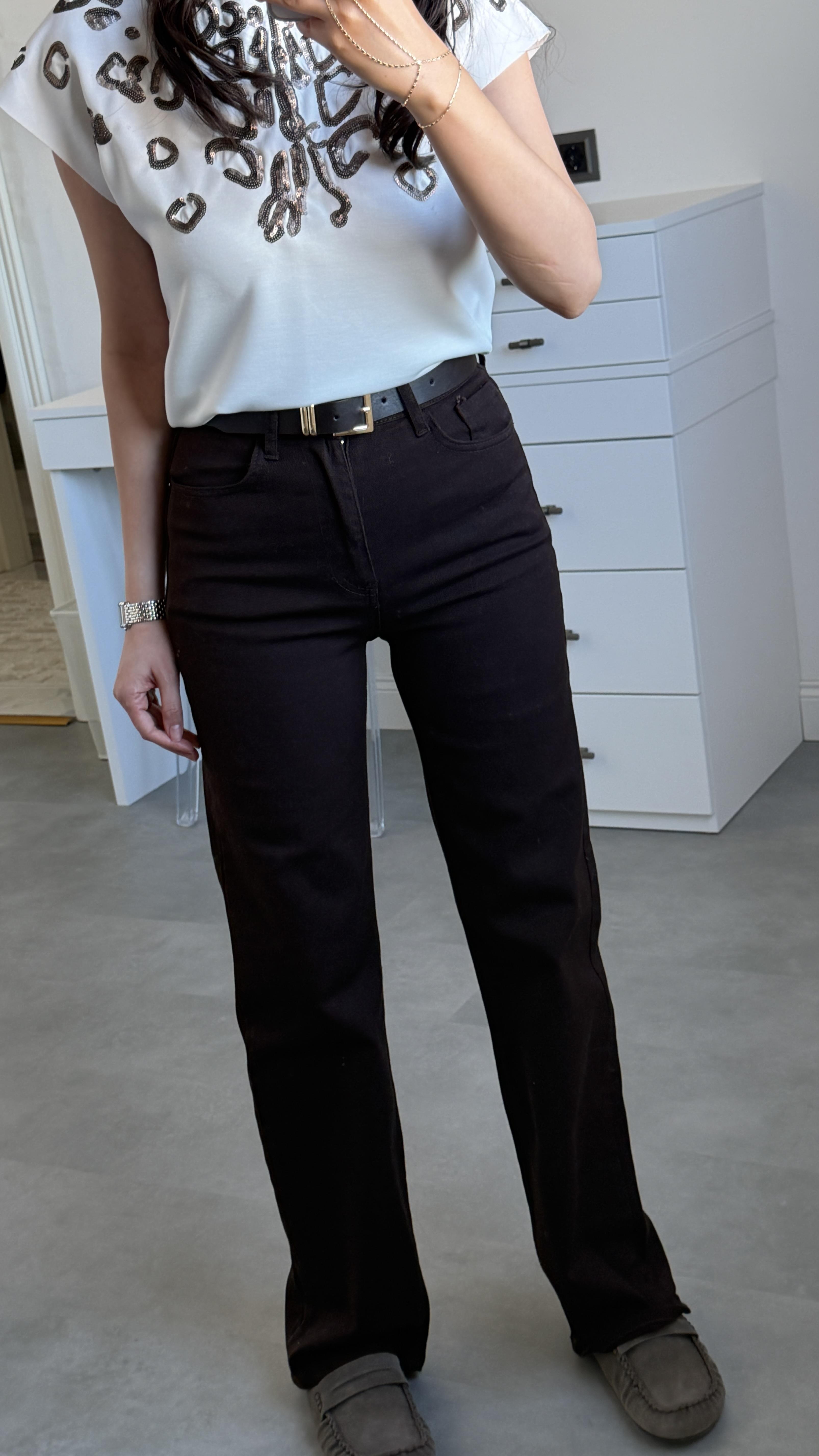 Straight Kemerli Kahve Jean