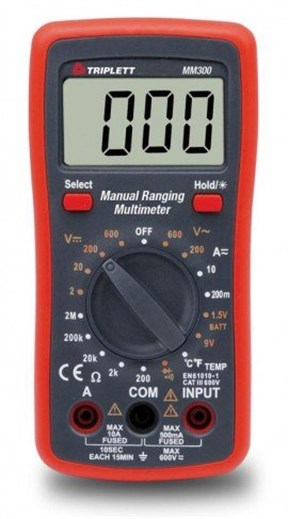 MM300 Dijital Multimetre 2000 Count, Manuel Aralık Tayini True RMS