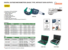 Insize 3109-75A Dijital Mikrometre 50-75 mm