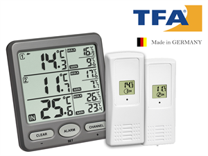 TFA 30.3062.10 TRIO Kablosuz İç ve Dış Ortam Sıcaklık Ölçer