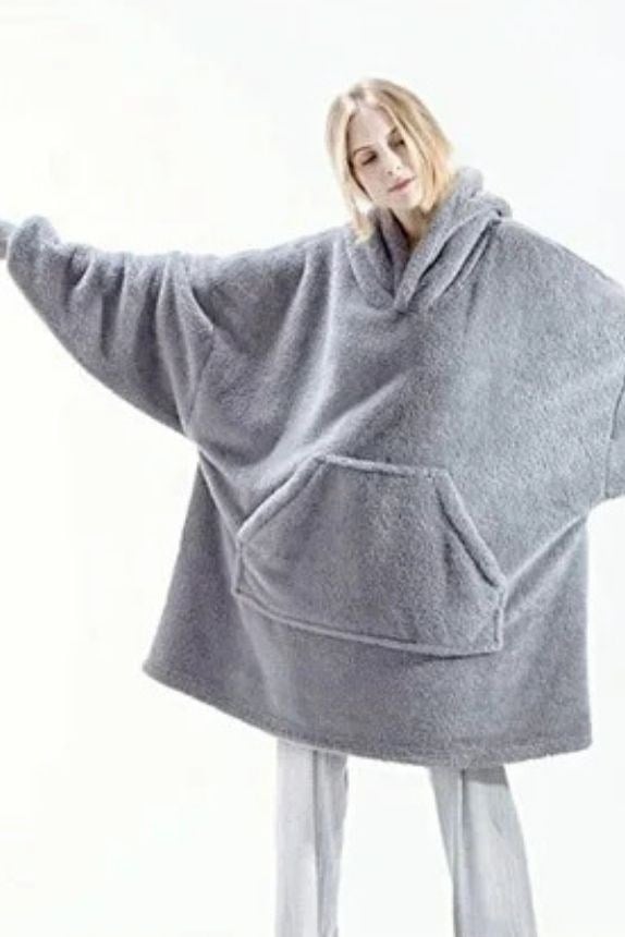  Wellsoft Kapşonlu Giyilebilir Tv Battaniyesi Unisex Over Size