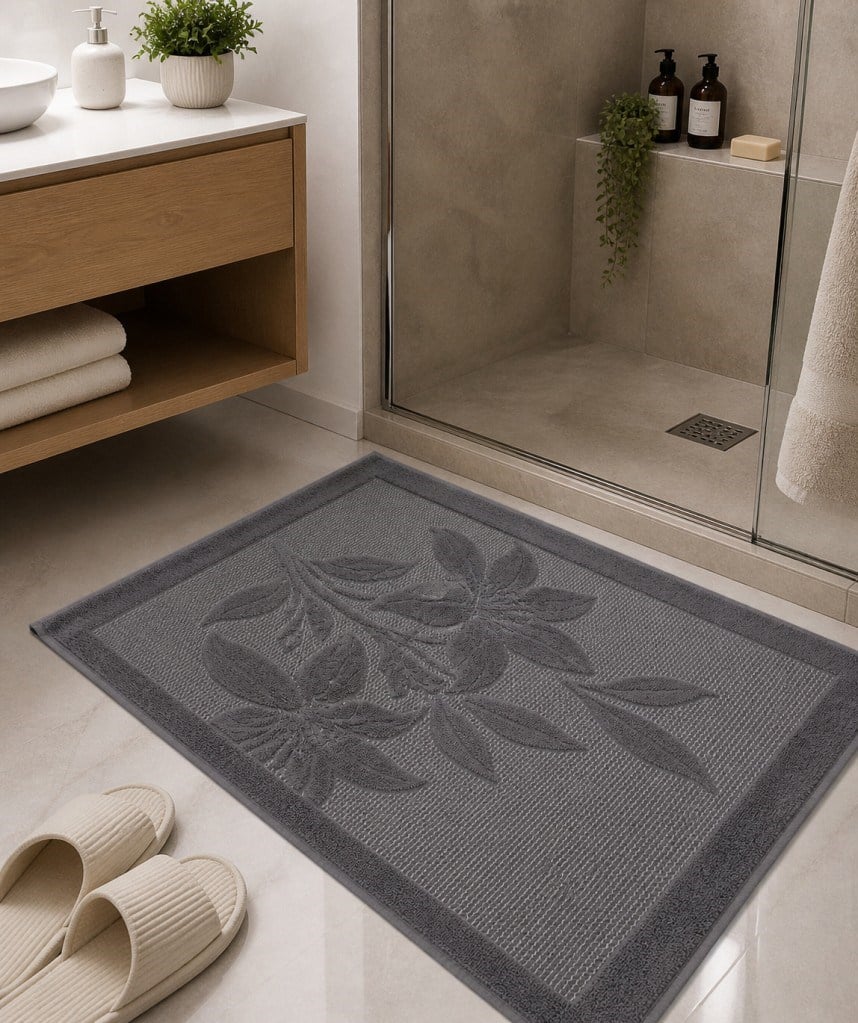 %100 Pamuk Desenli Banyo Paspası 60x92 cm