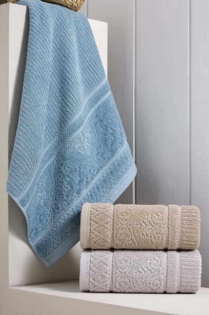 Loft %100 Pamuk Jakarlı Lüks Banyo Havlusu Yüksek Emici Yumuşak Doku 50x90 cm