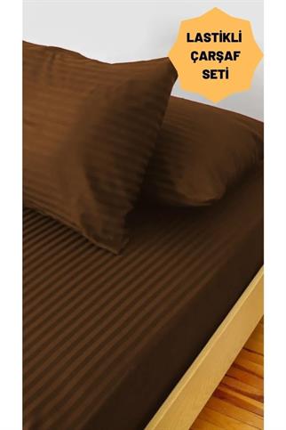  Otel Saten Lastikli 83 Tel Çarşaf Takımı 160x200