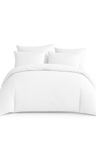 Çift Kişilik Lacivert Çizgili Saten Nevresim Takımı %100 Pamuk 200x220 - Yumuşak Dokulu Lüks Nevresim Takımı