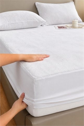Kadife Kumaş Battal Boy Fitted Lastikli Çarşaf Takımı 200x200+30 cm