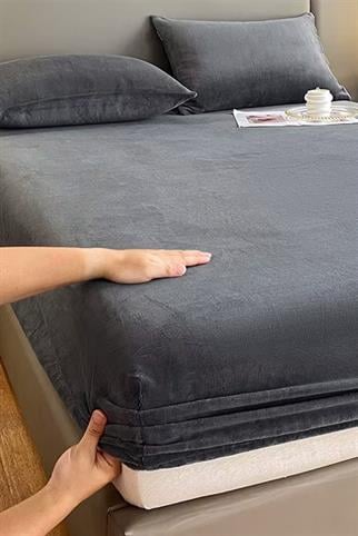 Kadife Kumaş Fitted Lastikli Çarşaf Takımı 160x200+30 cm