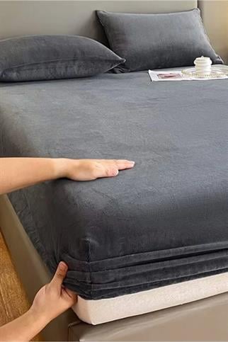 Kışlık Tek Kişilik Kadife Lastikli Çarşaf 100x200+30