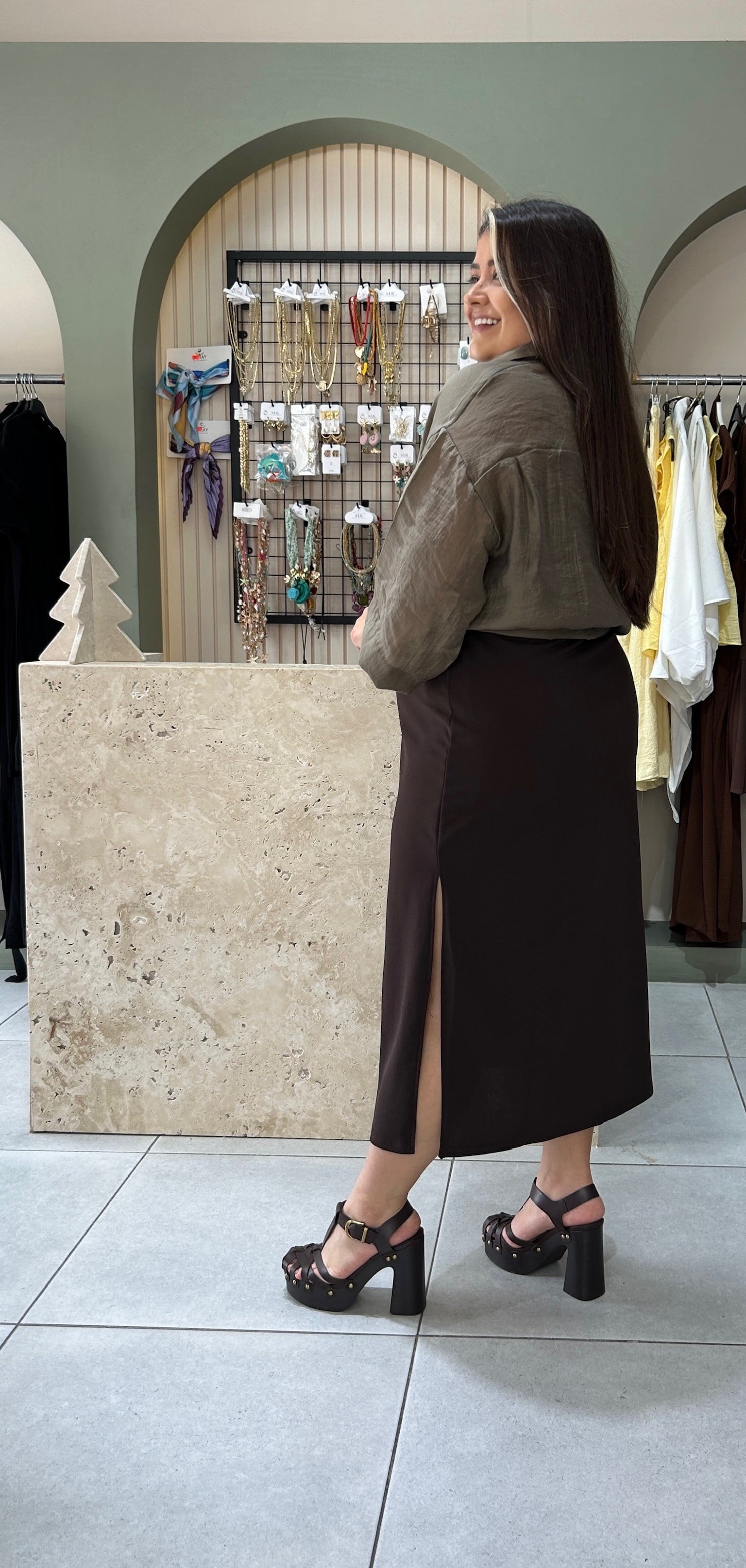 1134-Yeşil Organze Gömlek