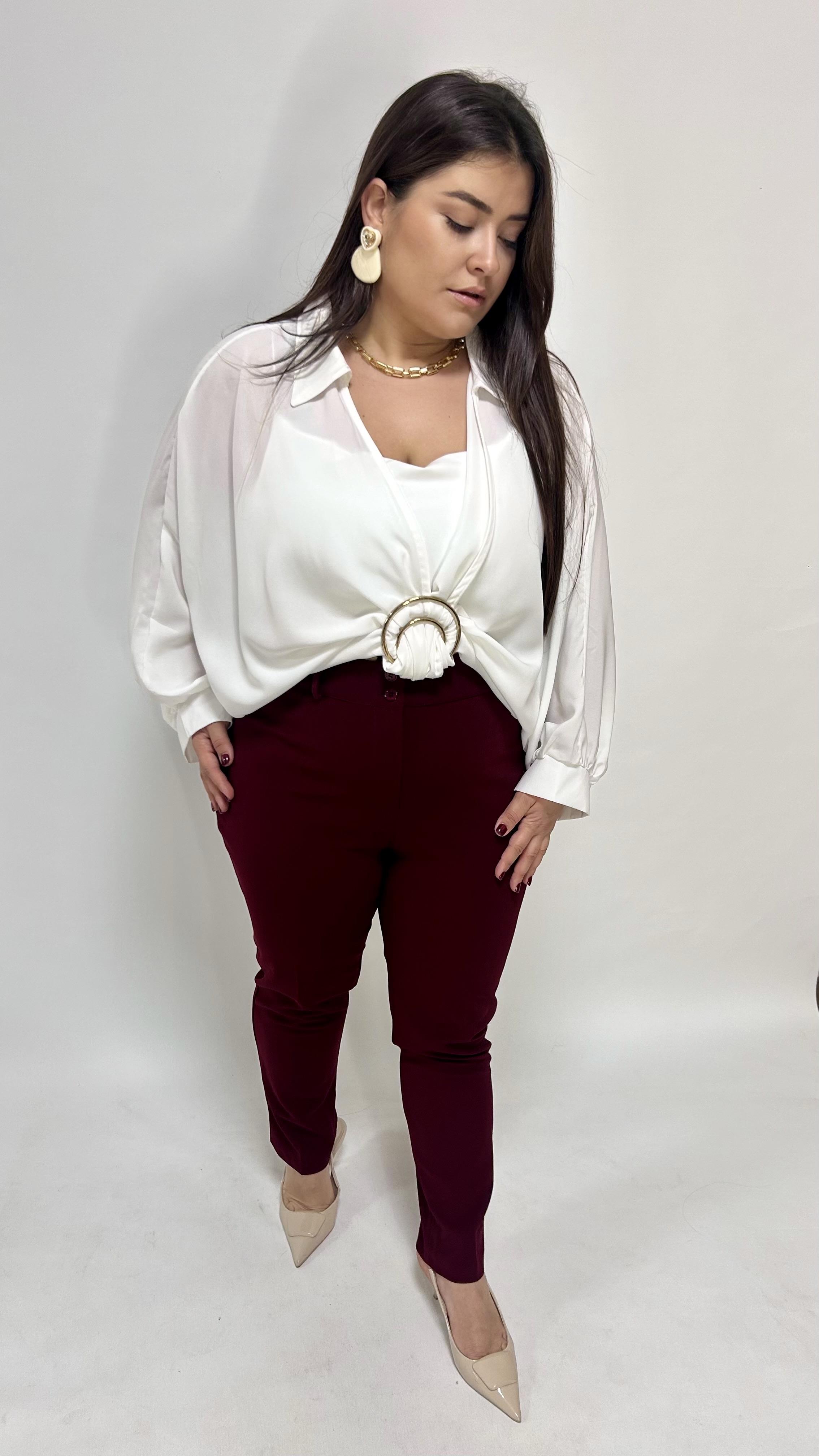 Bordo Dar Paça Pantolon