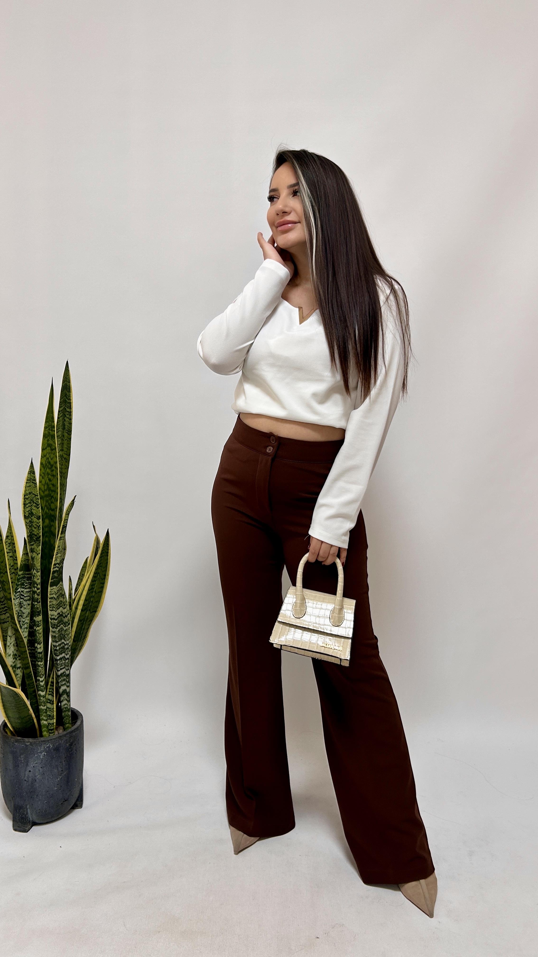 Kahve Sihirli İspanyol Pantolon