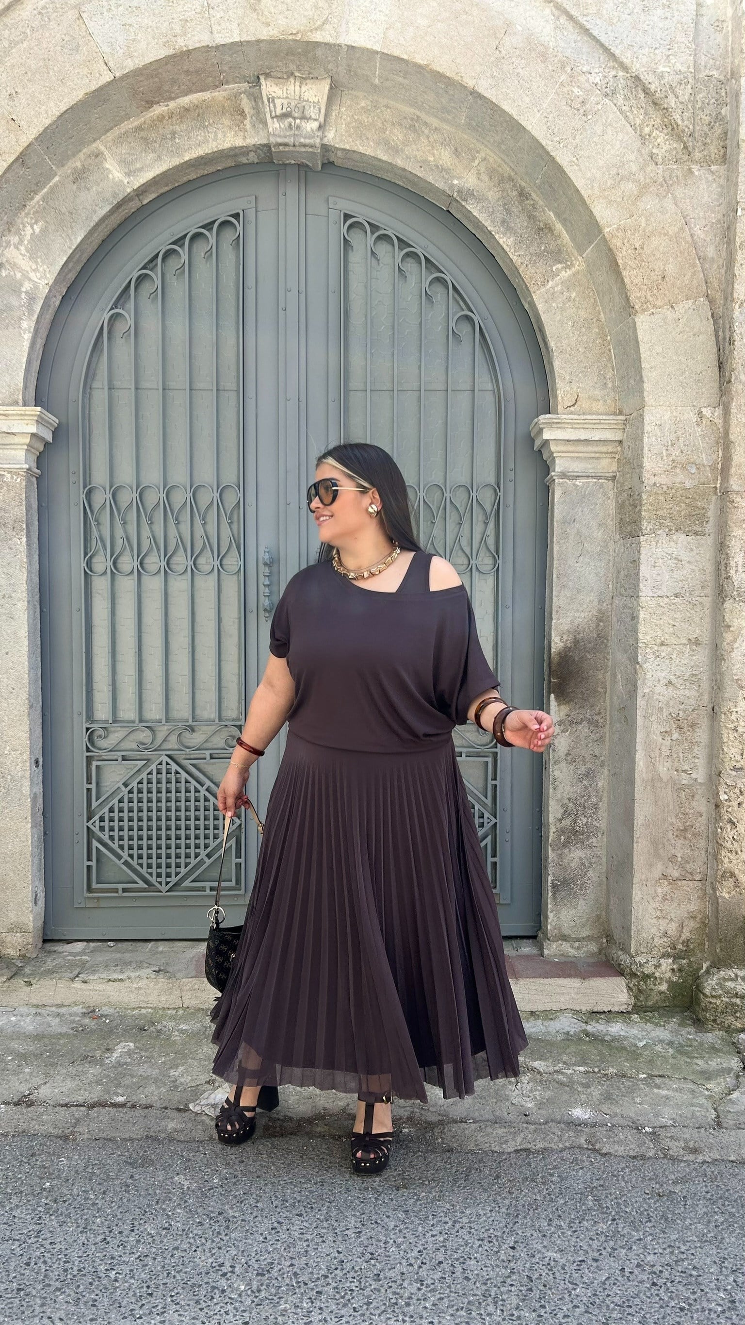 Kahverengi İkili Elbise