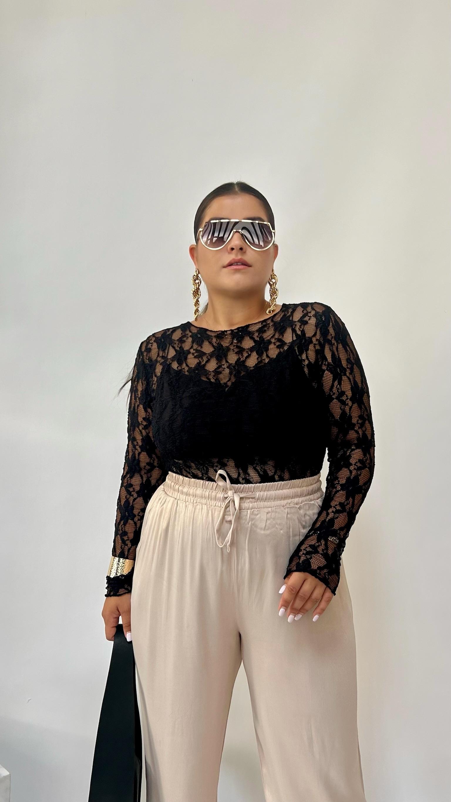 Krem Pamuk Saten Pantolon