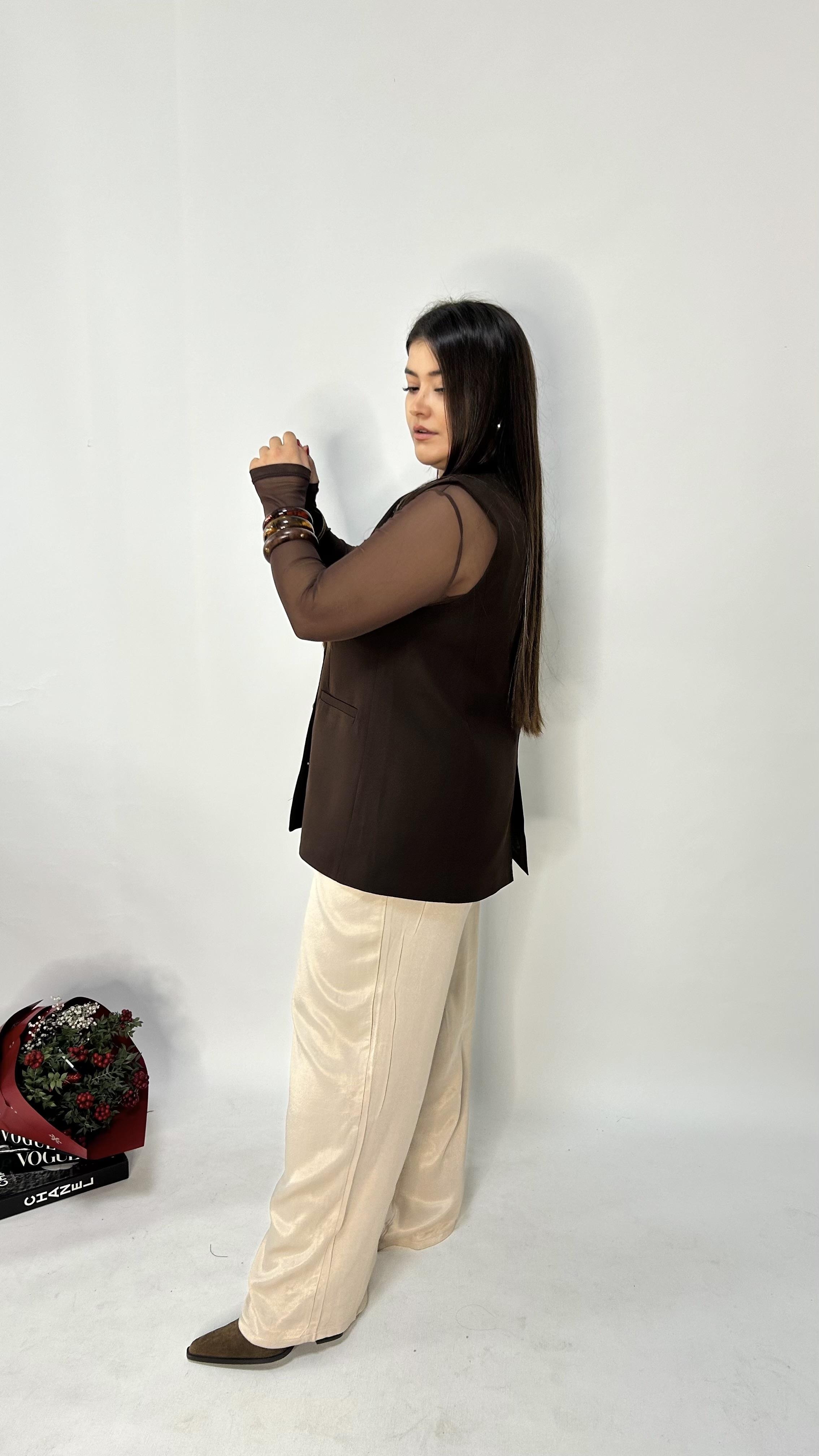 Krem  Pamuk Saten  Pantolon