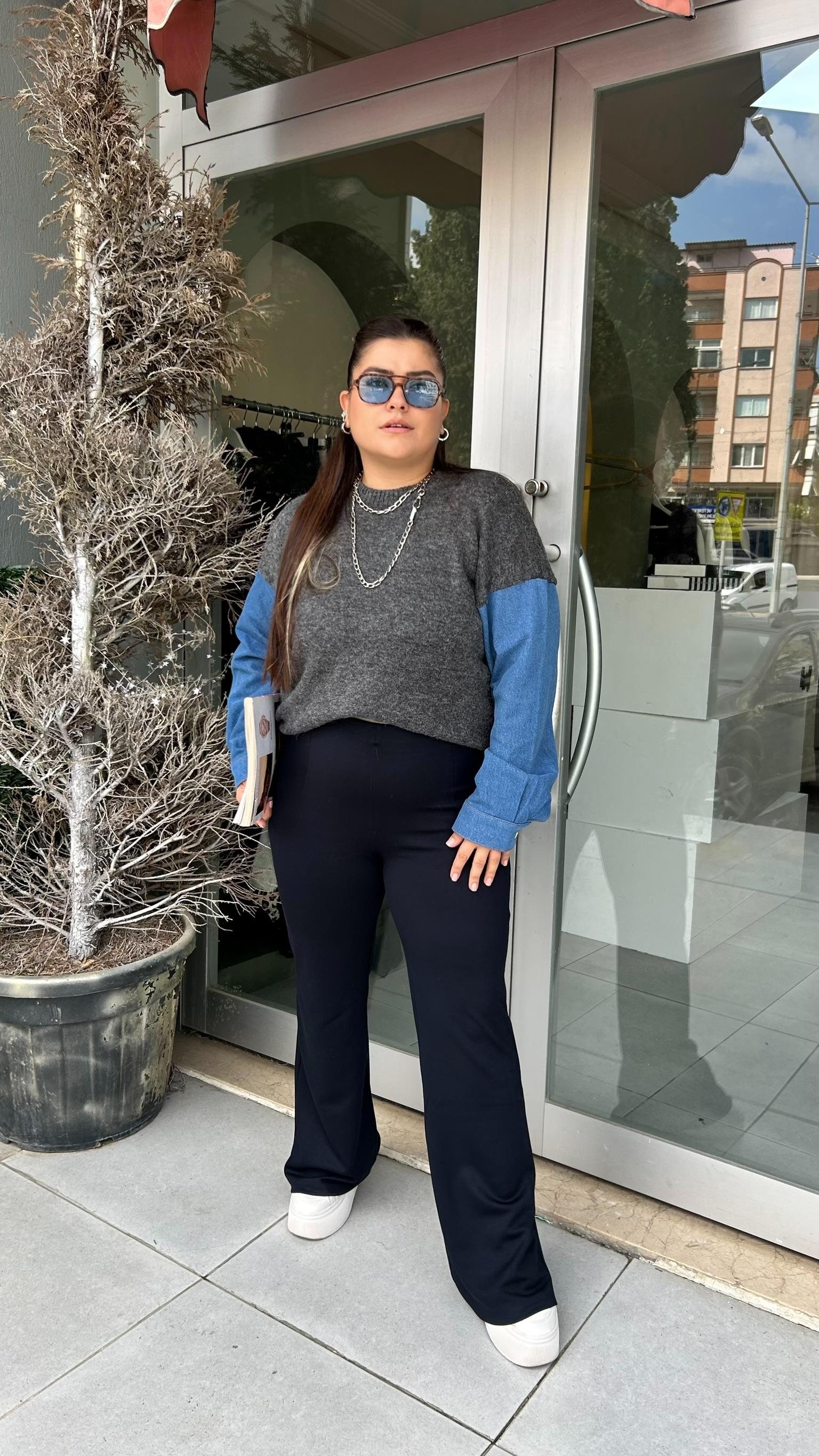 Lacivert Modal İspanyol Pantolon 