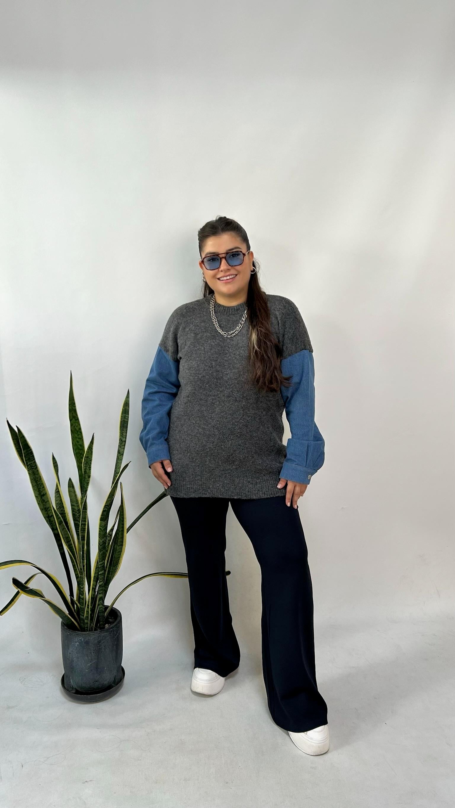 Lacivert Modal İspanyol Pantolon 