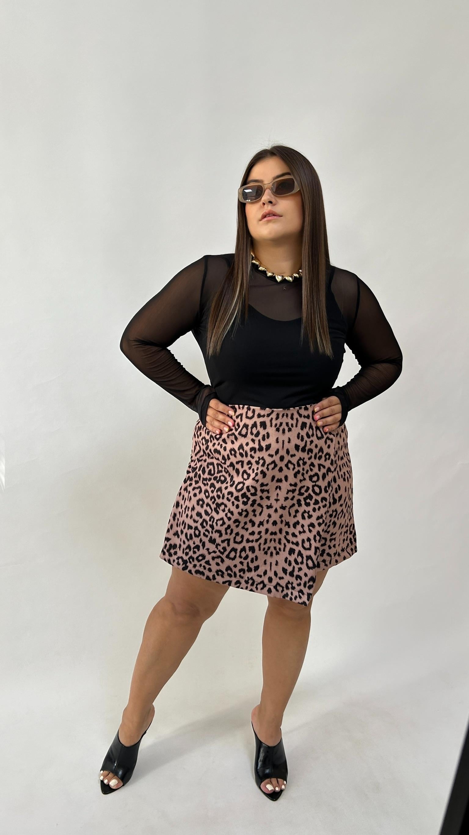 Leopar Şort Etek