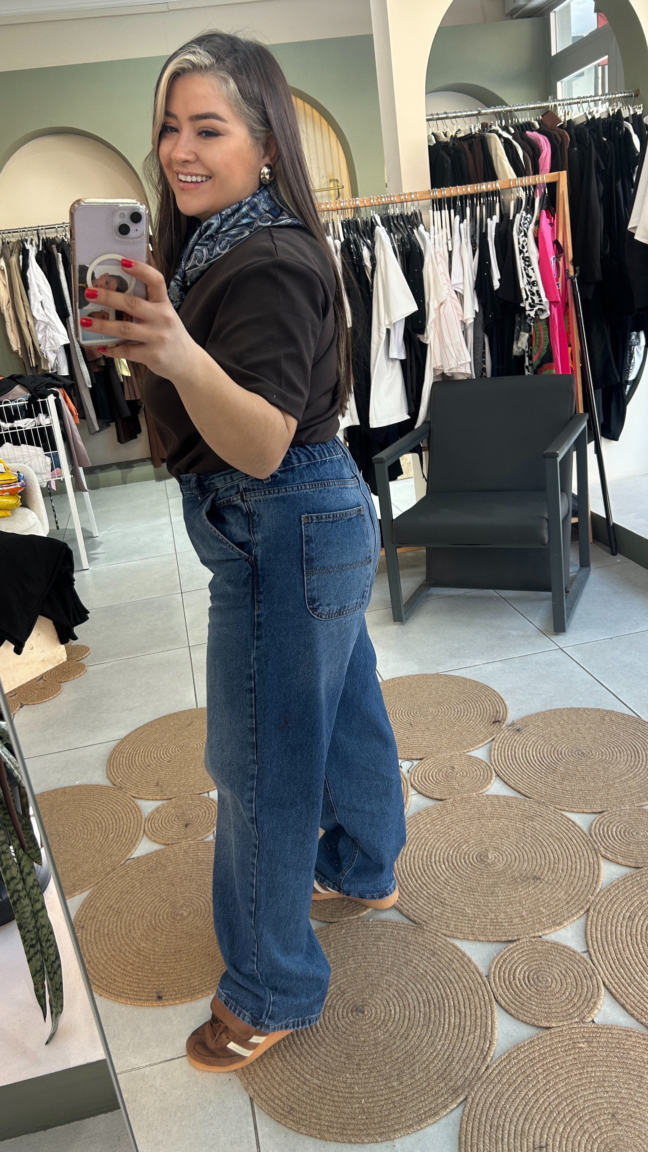 Mavi Belden Lastikli Jean 