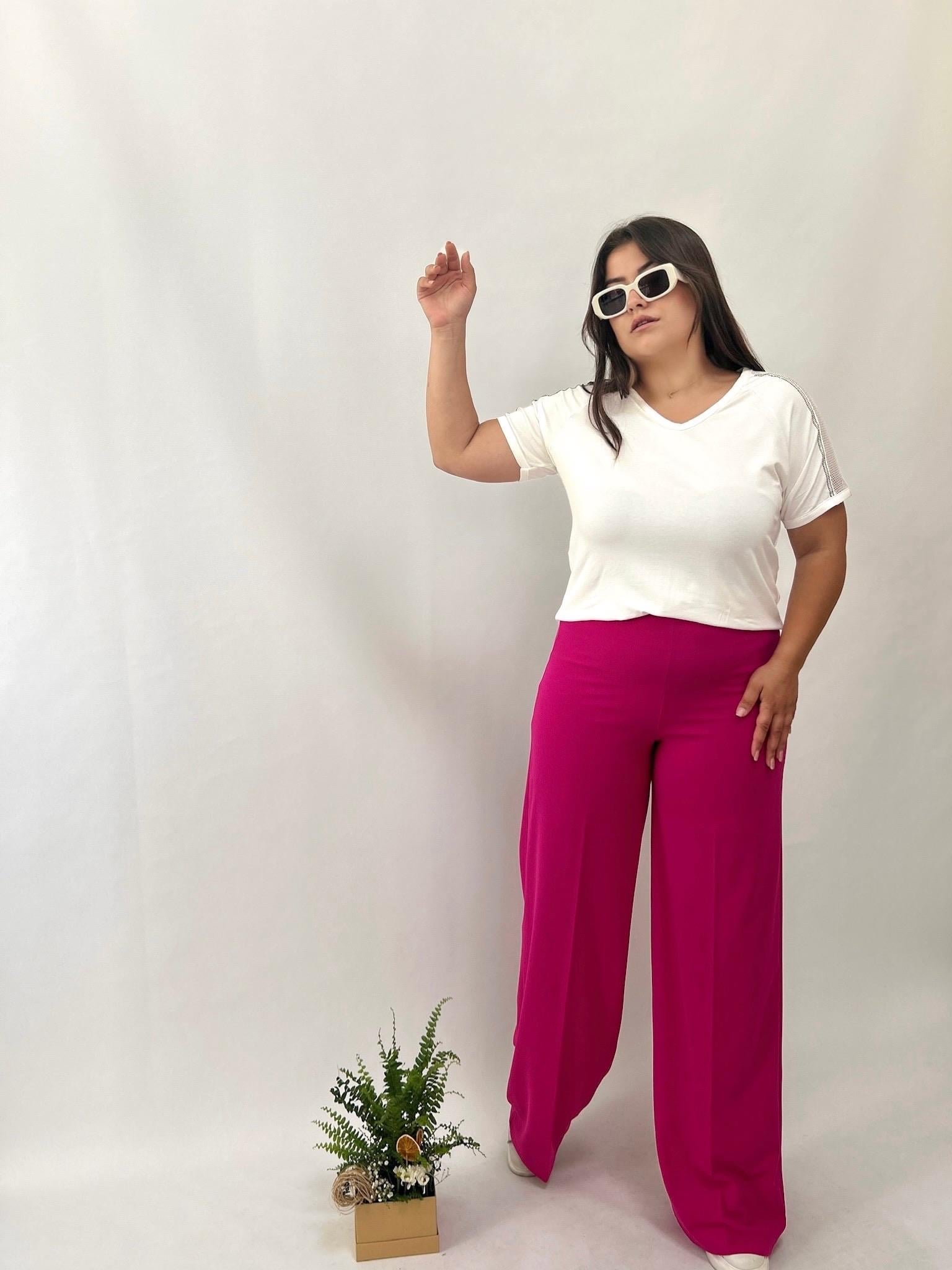 Sihirli Fuşya Palazzo Pantolon 