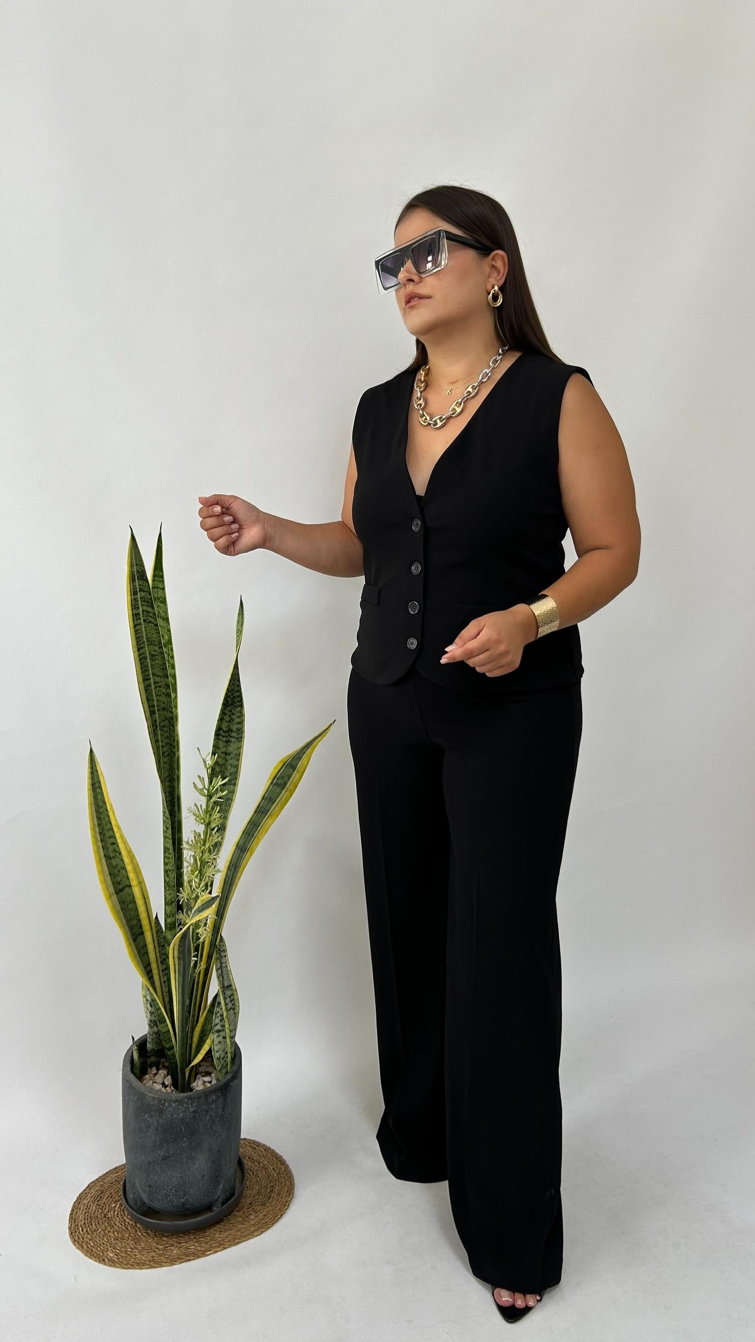 Sihirli Siyah Palazzo Pantolon - 2001