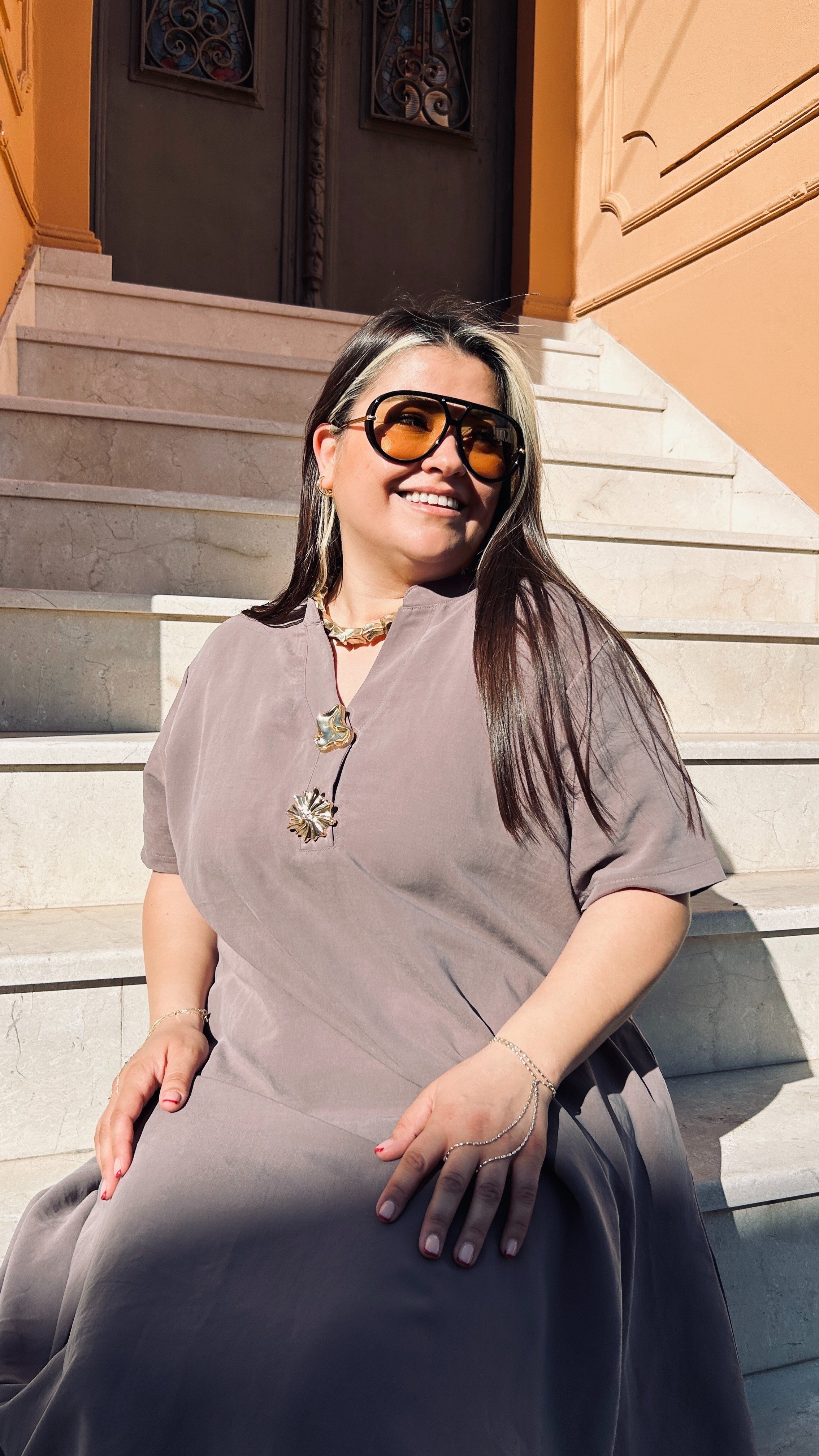 Vizon Gold Düğme Elbise