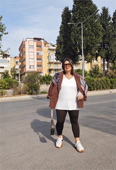 02J- Kahverengi Toparlayıcı Tayt 