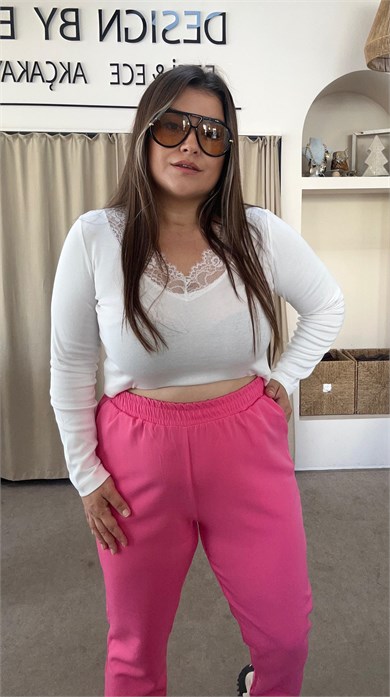 2029-Pembe Jogger Pantolon