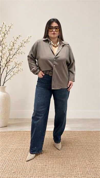 5815- Taş Detaylı Baggy Jean
