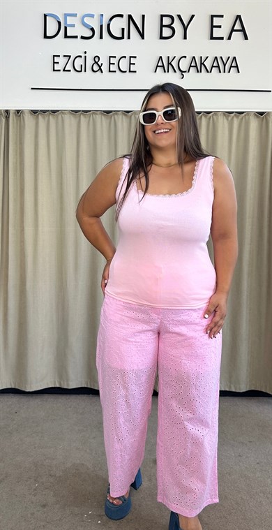 976- Pembe Dantelli Bluz