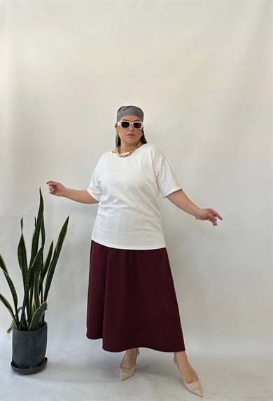 Beyaz Arka Dantelli Bluz 